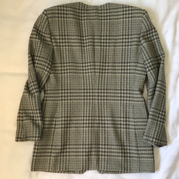 COPY - Vintage JNY sage/black/grey worsted wool collarless jacket straight skir… - Picture 5 of 11